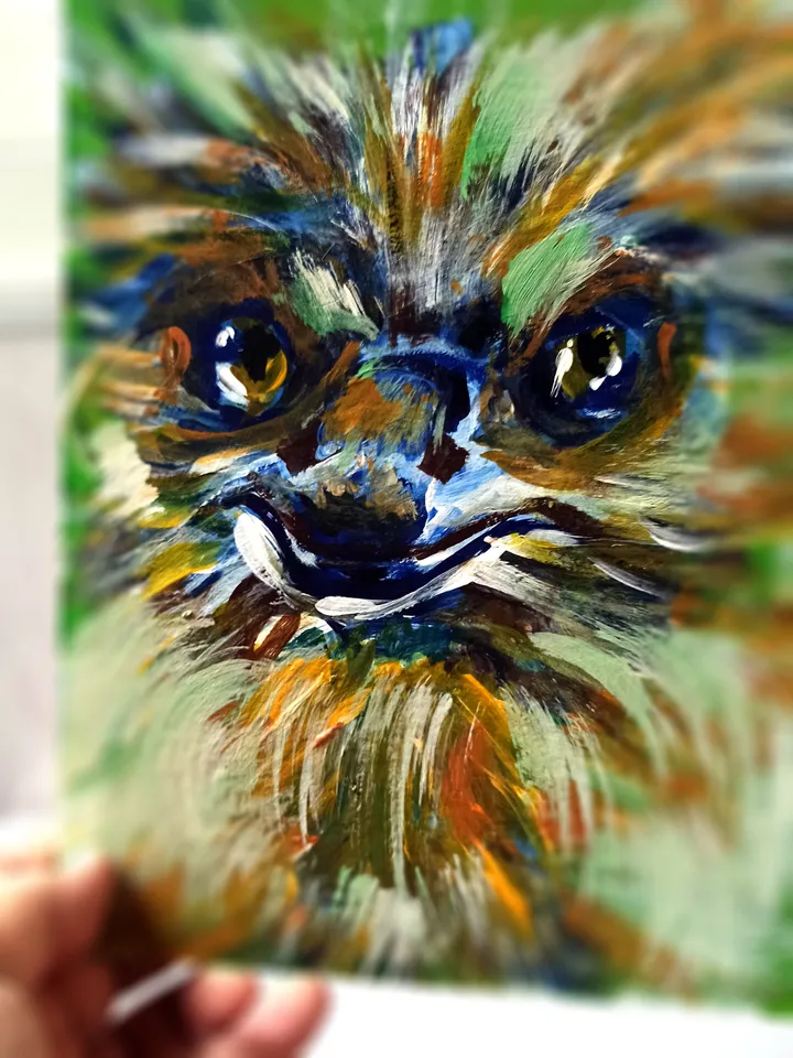 Cunning Ostrich original acrylic painting
