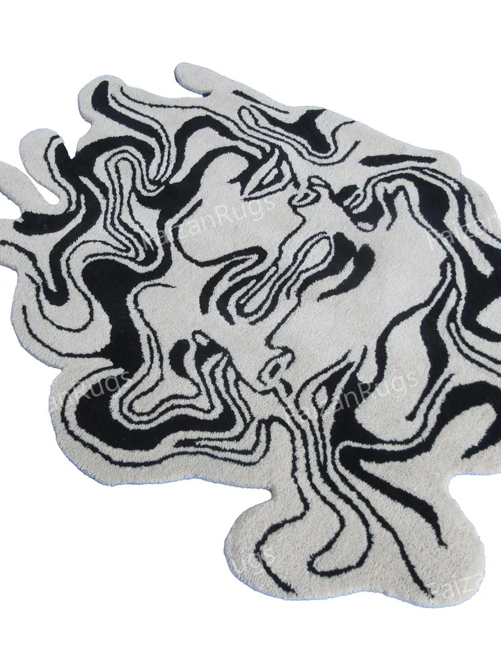 Abstract Face Melting Rugs | Hand-Tufted Stunning Colors Wool Rug | Handmade Area Rug for Home, Bedroom, Living Room, Kids Room, Custom Rug