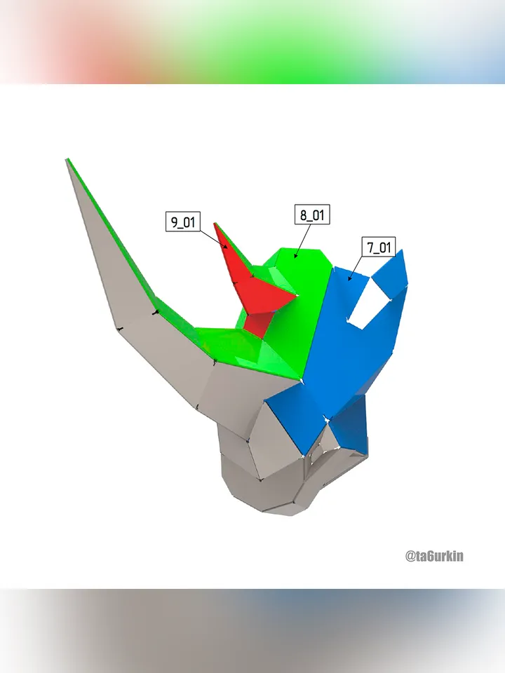 Welding Project Plans Drawings Rhinoceros Head (DXF, PDF)