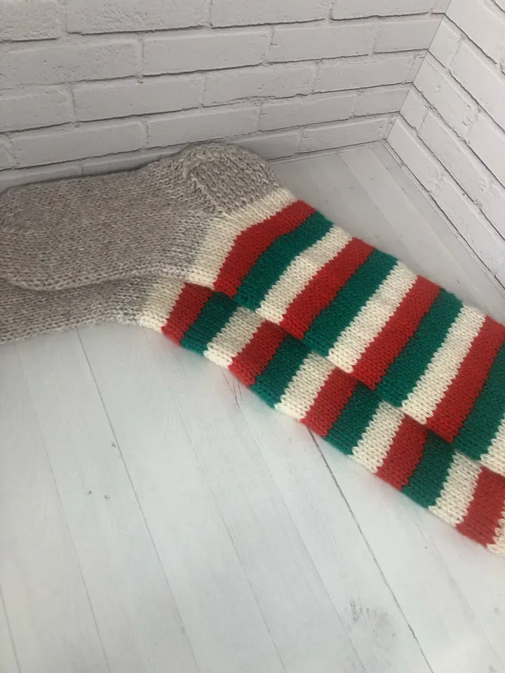 Warming Knee Socks Knitted Handmade