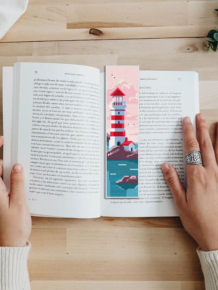 Bookmark cross stitch pattern digital PDF Michigan lighthouse cross stitch Handmade bookmark embroidery beginners Instant download #B11