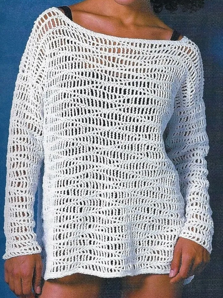 Mesh sweater crochet pattern , summer sweater crochet, beach tunic Crochet pattern PDF