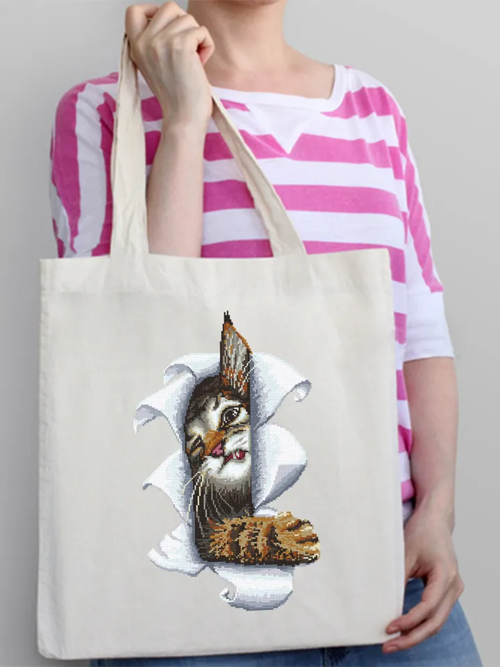 Funny cat cross stitch pattern download PDF Animal cross stitch chart, Cute kitten embroidery PDF, Easy cross stitch Gift for cat lover #K10
