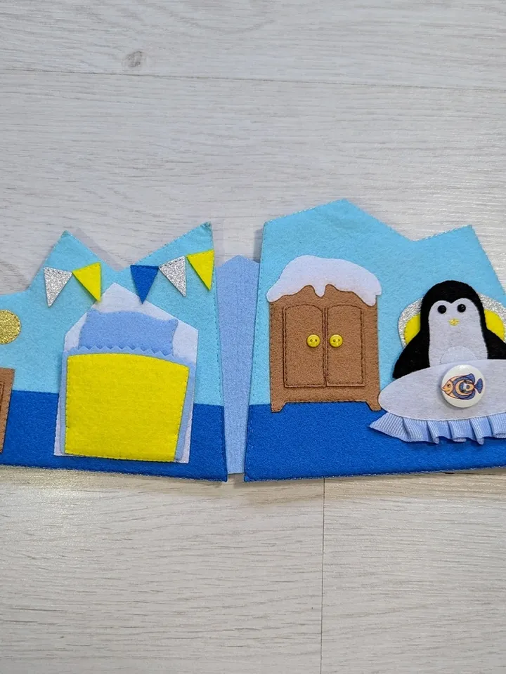 Educational felt book "The Penguin's House".