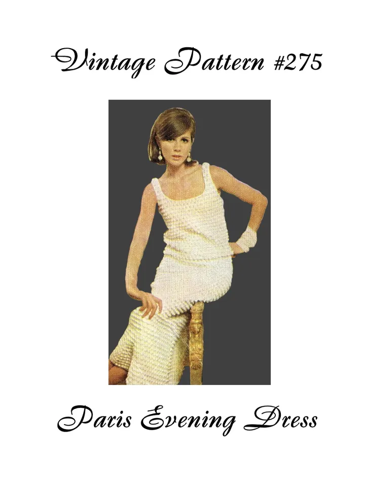Vintage Crochet Pattern 275 Paris Evening Dress Women