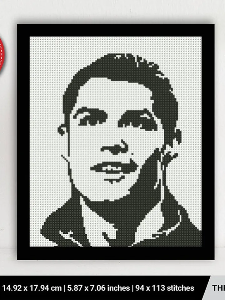 Cristiano Ronaldo Silhouette cross stitch pattern, football star, wall art, sport decor, counted, chart, gift DIY, embroidery, instant PDF