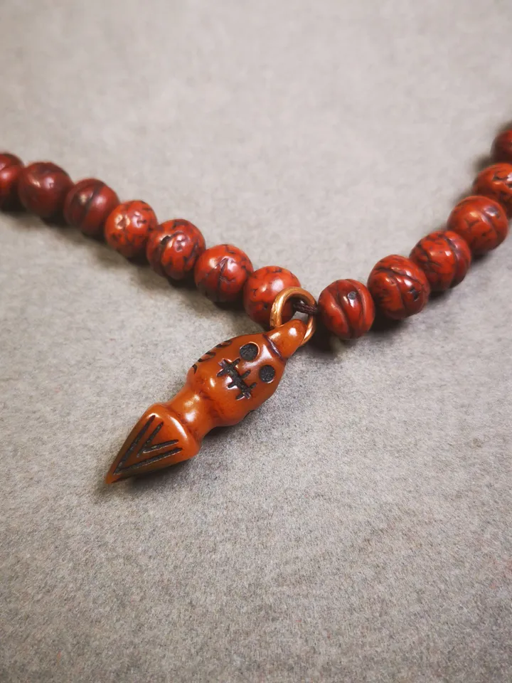 Gandhanra Tibetan Bone Carved Phurba Amulet, Ritual Implement Pendant