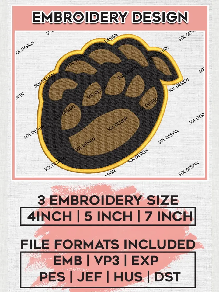 NCAA Baylor Bears College Team Logo Embroidery Design Files, NCAA Baylor Bears Machine Embroidery, NCAA Teams, 3 sizes, NCAA Machine embroidery designs, Digital Download