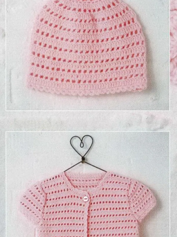Baby cardigan crochet pattern, lace baby cardigan pdf, set baby crochet
