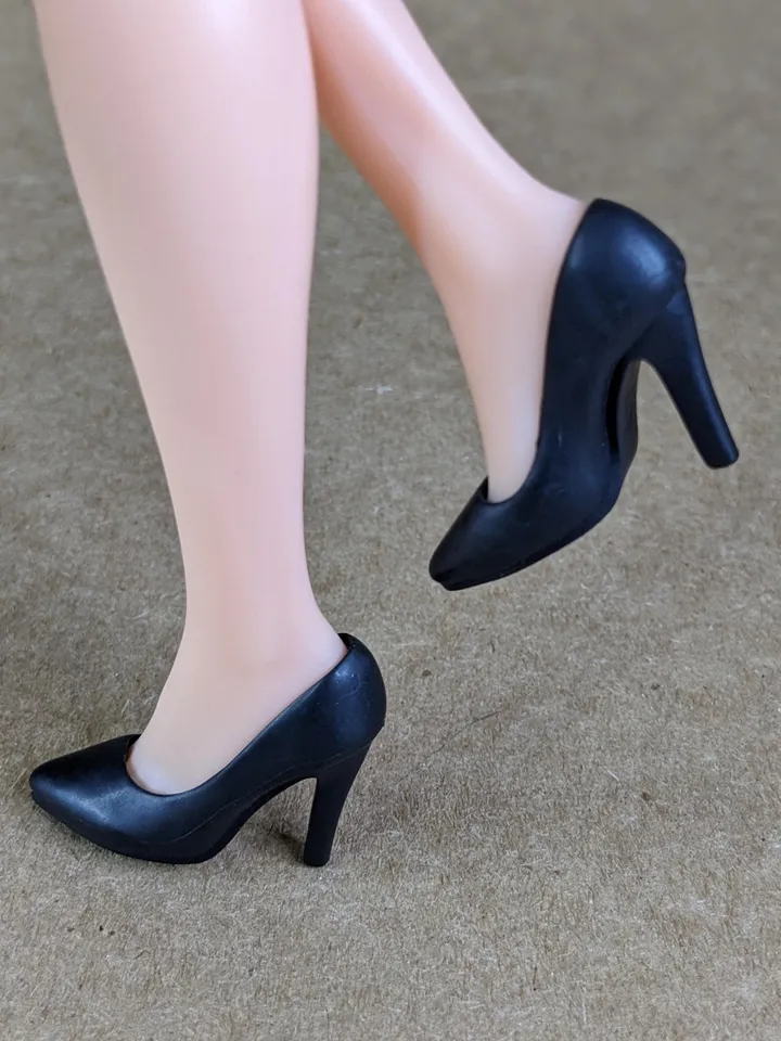 Classic black heels shoes for 30 cm fashion female dolls