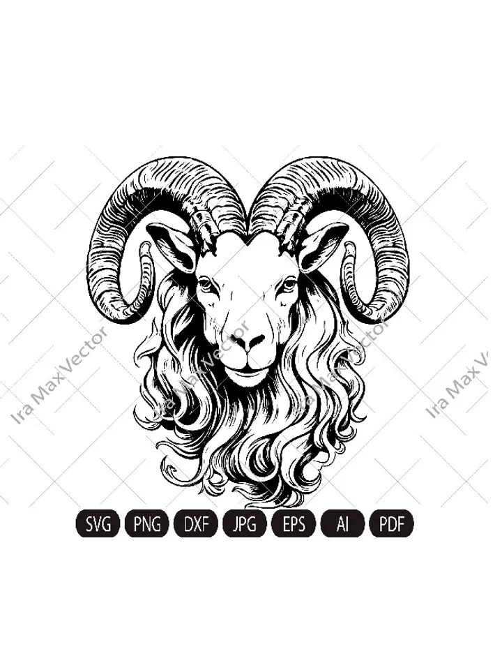 Capricorn SVG, Goat svg,Silhouette Capricorn, Zodiac Sign SVG, Capricorn Shirt Design, Gift for Capricorn, Cut File , Astrology SVG