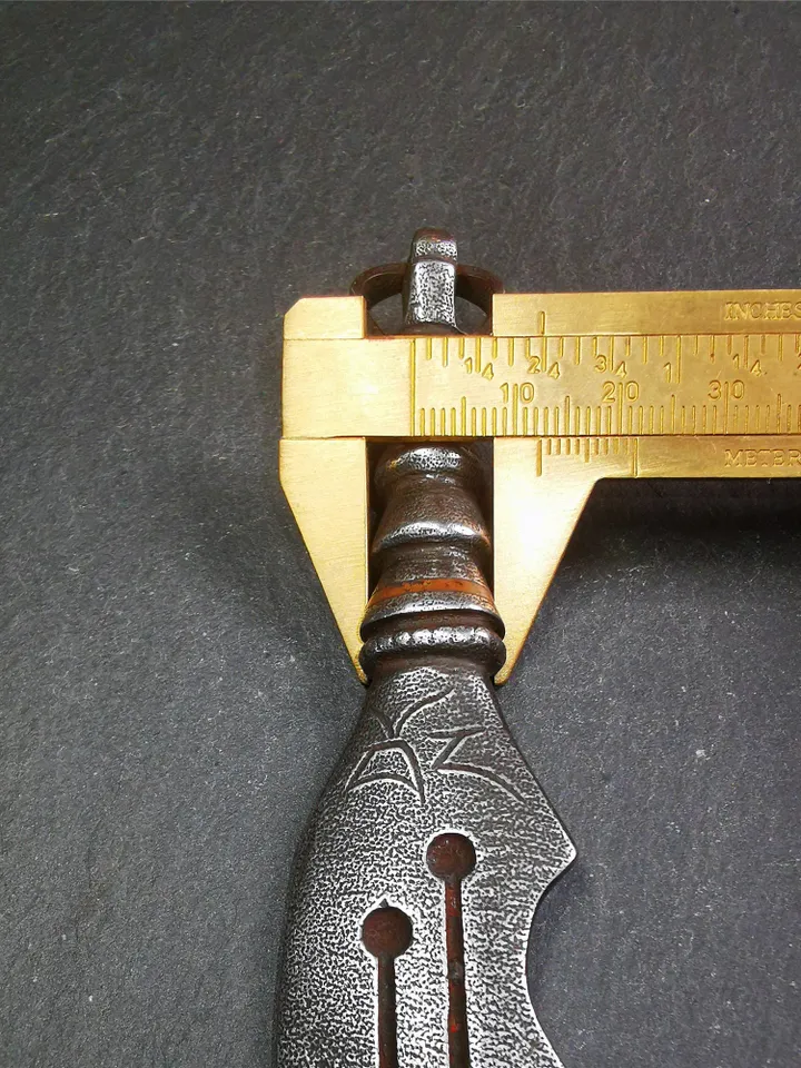 Gandhanra Tibetan Buddhism Ritual Implement,Big Machete Knife,Made of Cold Iron inlaid with Copper,6.3"