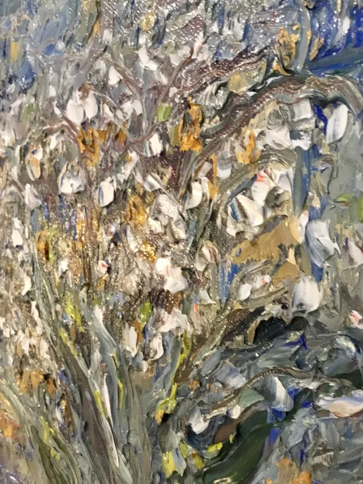 Abstract lillies of the valley,original oil impasto style painting on canvas,abstract flowers painting,unique gift,home decoration.