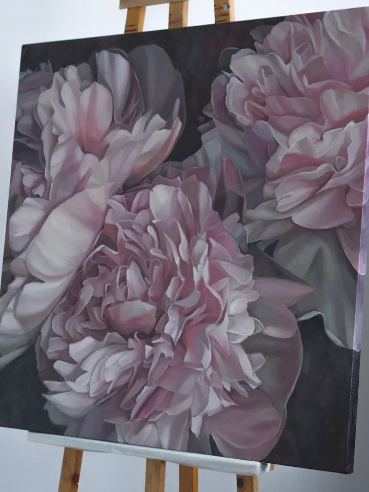 Pink peonies painting