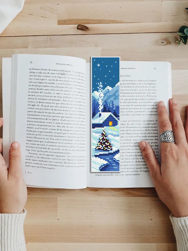 Bookmark winter cross stitch pattern digital PDF Handmade bookmark nature embroidery beginners Instant download Gift for book lover #B18