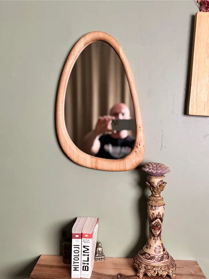 White Oak Mirror, Walnut Framed Mirror, Mid Century Mirror, Organic Mirror, Wood Framed Mirror