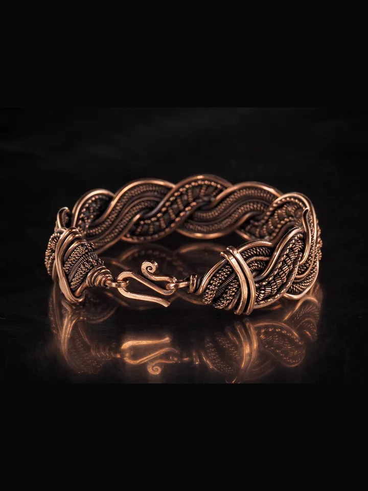 Wire wrapped copper bracelet for woman Antique style copper jewelry WireWrapArt