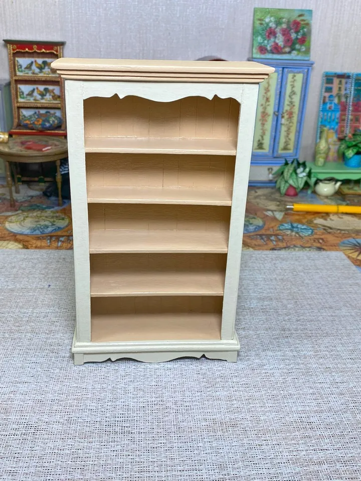 Bookcase for a doll. miniature dollhouse. 1:12. Furniture for dolls.