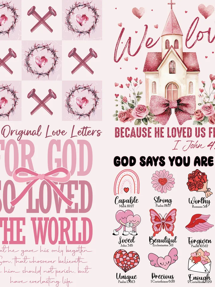 38 Bestseller Christian valentine png bundle,Jesus valentine bundle png, retro Jesus valentine bible verse Valentine Coquette Bow Jesus