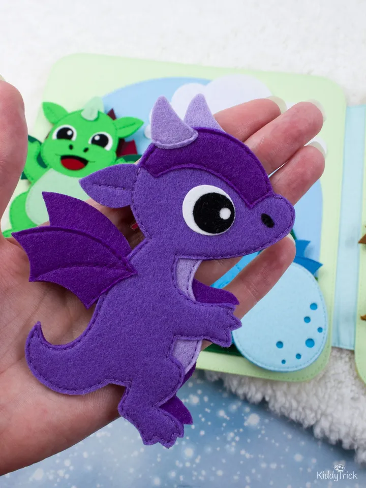 Felt Dragons - Busy Book Page - Sewing Pattern