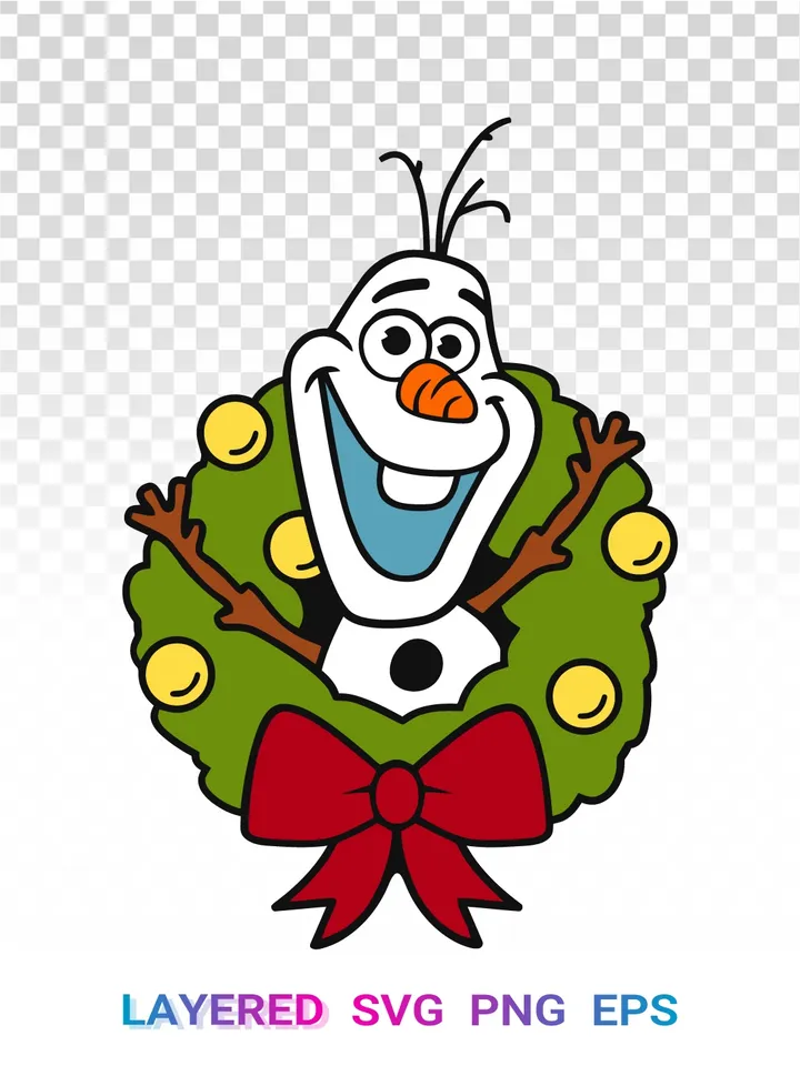 Christmas Olaf SVG, Frozen PNG Clipart, Disney Holiday Cricut