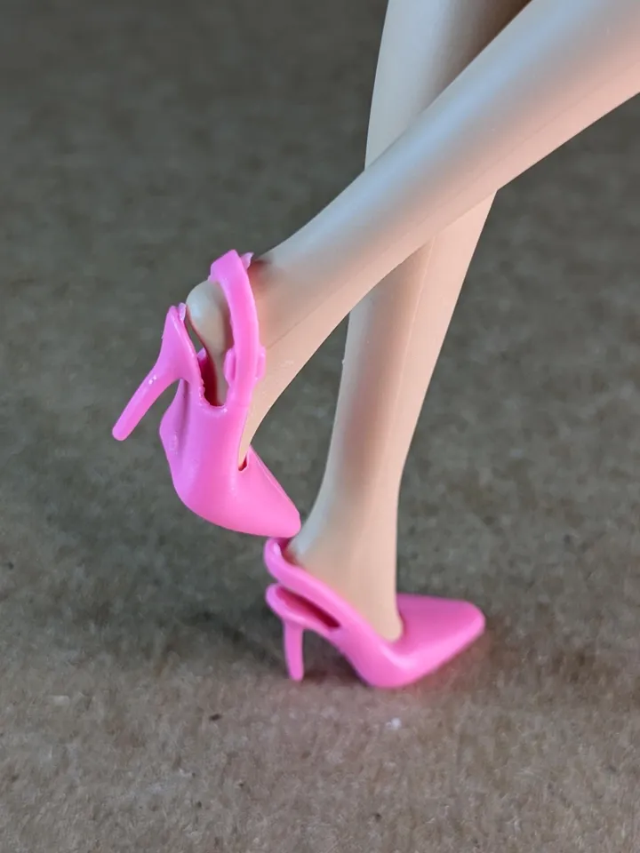 Pink high heel sandals for 1/6 scale female dolls