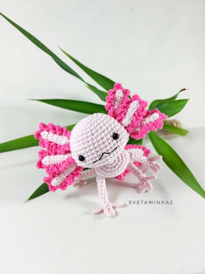 Axolotl Crochet Pattern Amigurumi Toy. Digital Download. PDF.