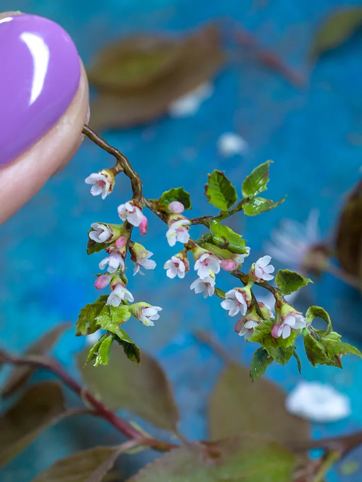 TUTORIAL Miniature cherry blossom branch with air dry clay