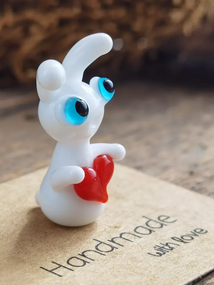 WHITE RABBIT FIGURINE Easter figurines Bunny ornament Easter Bunny decor Rabbit lover gift Rabbit statue Miniature dollhouse easter gifts