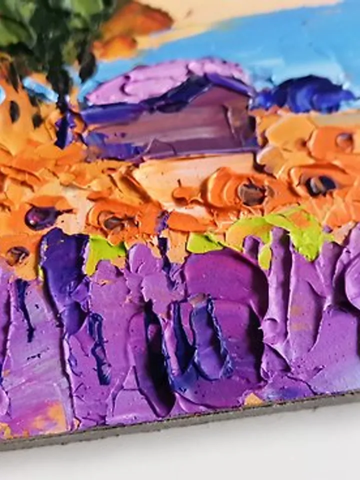 Italy Painting 油畫原作 Original Art 手工油畫 Oil Painting 油畫 Toscana Lavender by Verafe