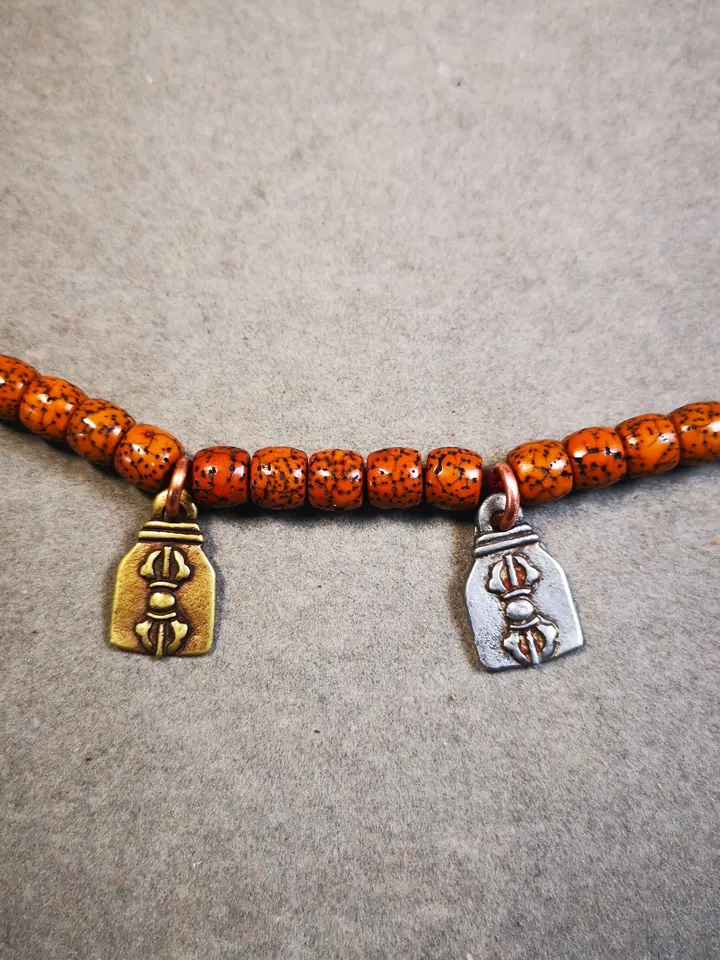 Gandhanra Handmade Mala Counter Pendant, Cold Iron Vajra Pendant,Prayer Beads Accessories