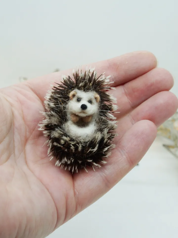 Horatio the hedgehog, miniature needle felted animal, ships from the US