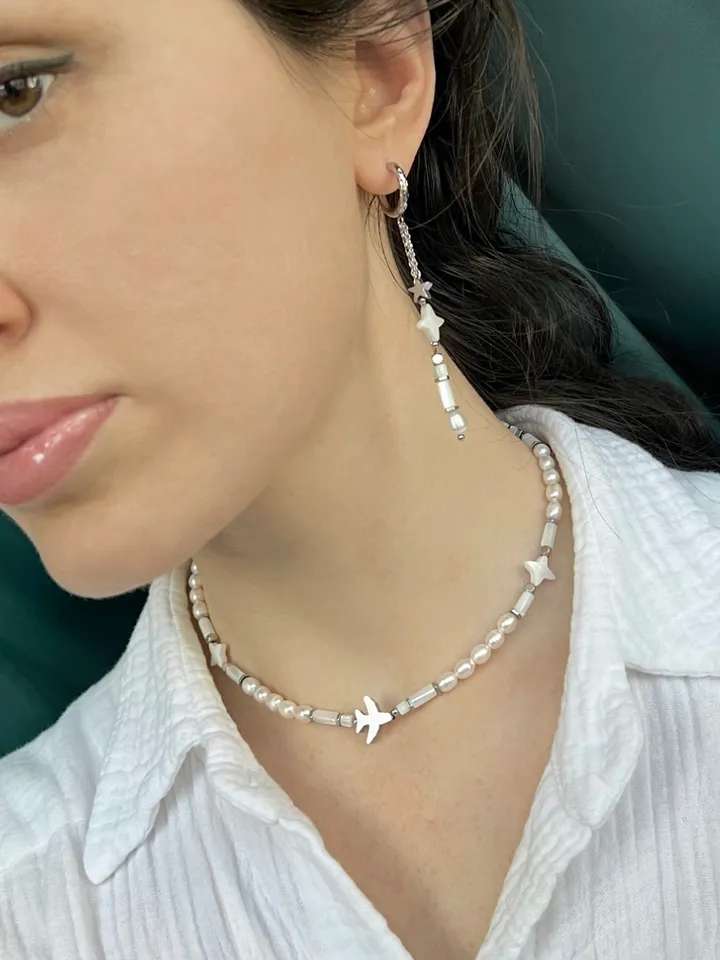 Pearl Set Choker and Earrings PEARL FLY