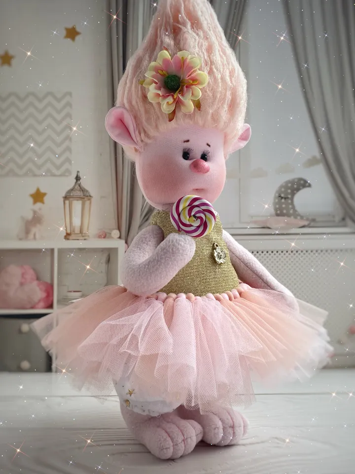Rag doll pattern. DIY doll tutorial. Troll doll.