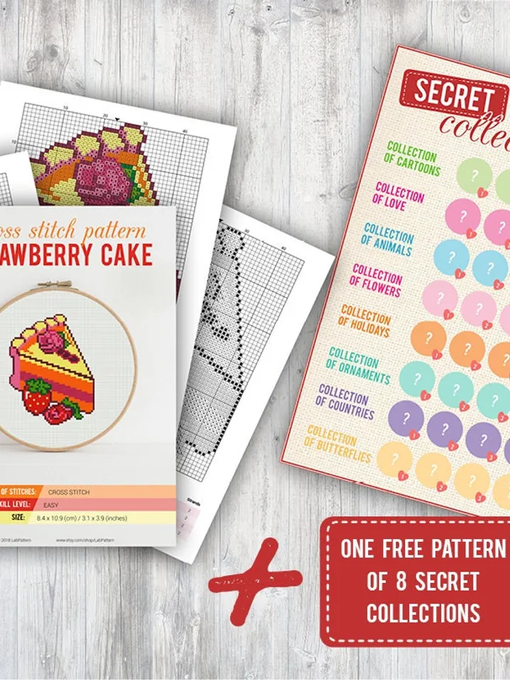 Cross stitch pattern Strawberry Cake Cross stitch pattern Food Sweets dreams Berry PDF Format Instant Download Home decor Modern