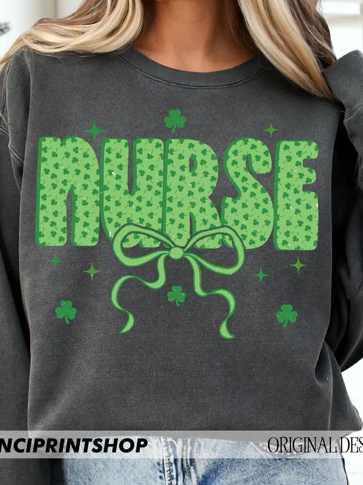 Retro Nurse St Patricks Day PNG, Nurse St Patricks Day PNG, Lucky Shamrock png, St Patricks Nurse png, Retro St Patricks, Gift for nurse,png
