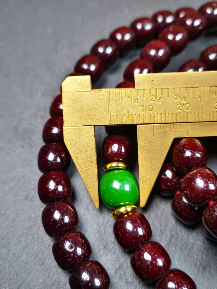 Gandhanra Large 108 10mm Lotus Seed Beads Mala,Barrel Shape Prayer Beads Necklace,Tibeatn Rosary Beads,40" Length