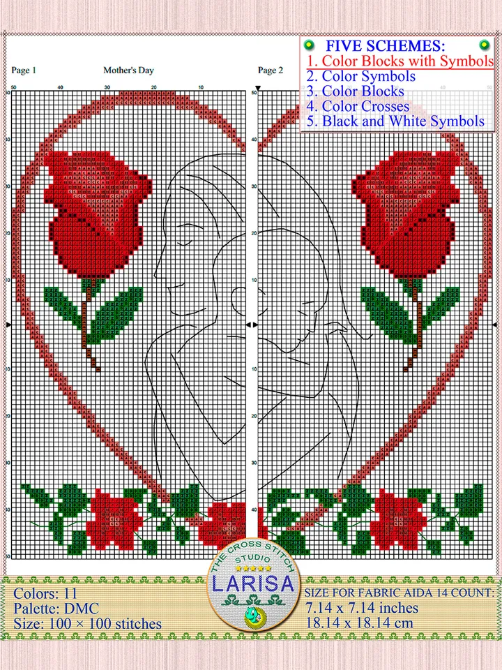 Mother’s Day Cross Stitch Pattern | Mom Cross Stitch Pattern