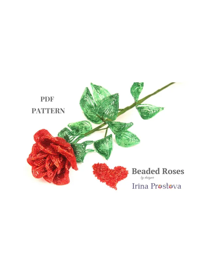 Beaded Rose,  fern and and lilies | French Beaded Flowers pattern | Seed bead patterns | Beading tutorial