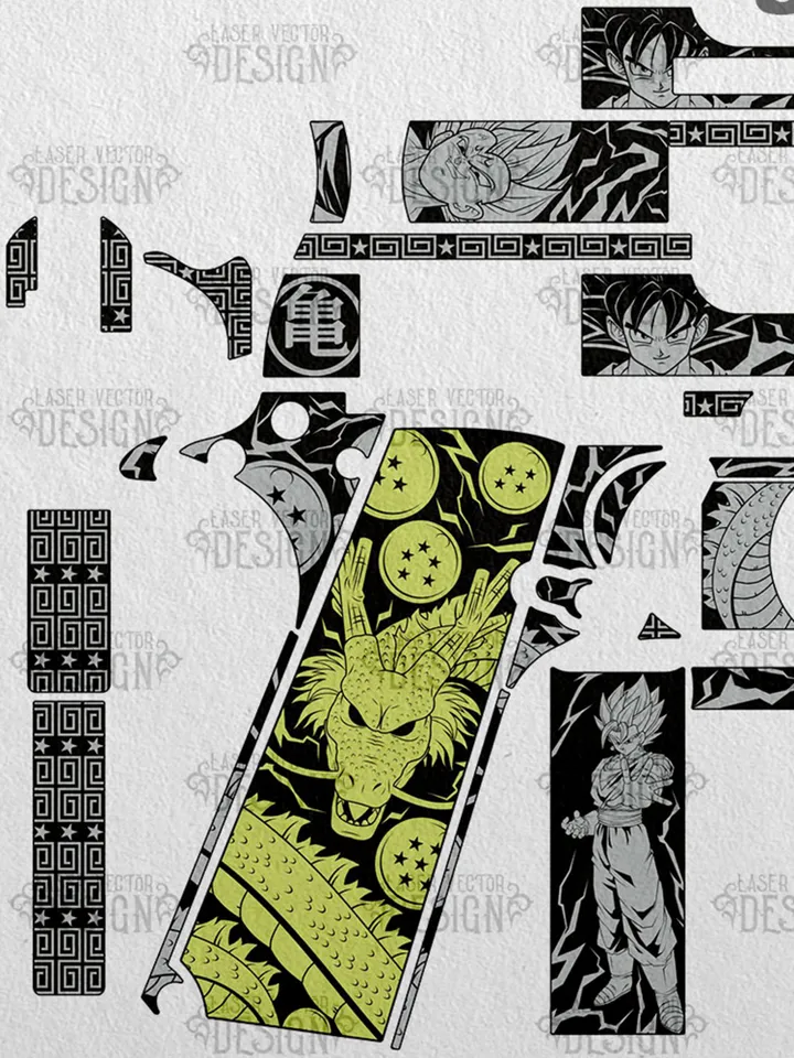 VECTOR DESIGN Colt 1911 governmen Dragon Ball Z