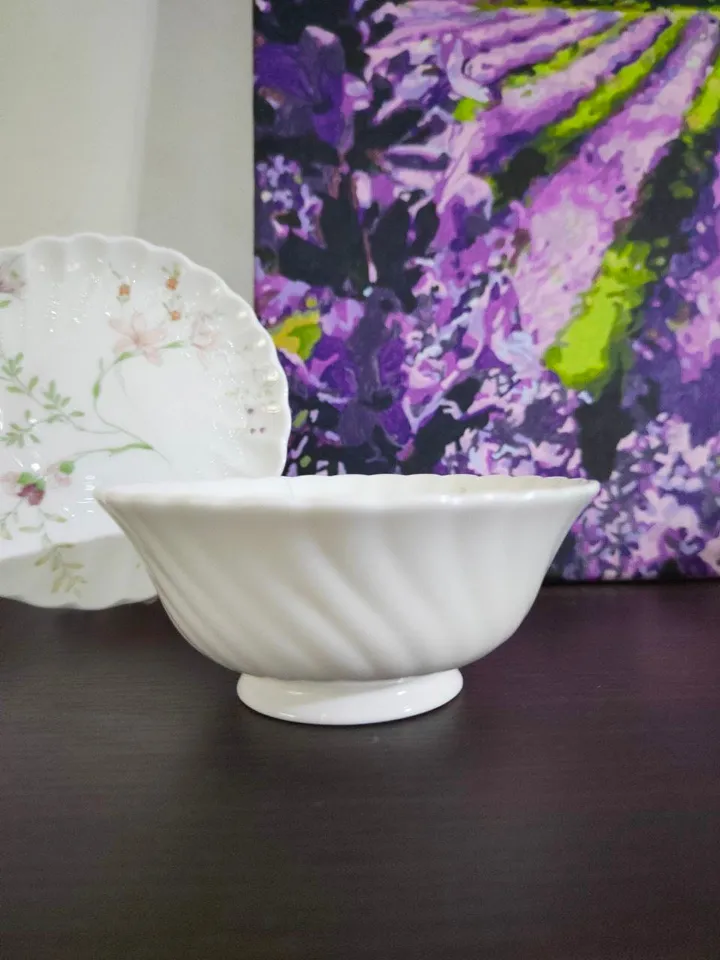 Wedgwood Rosehip, Plate Spiral Salad Bowl Fine Bone Floral Porcelain England Collectible Porcelain Gift Idea Vintage Pottery Lovely Trinkets