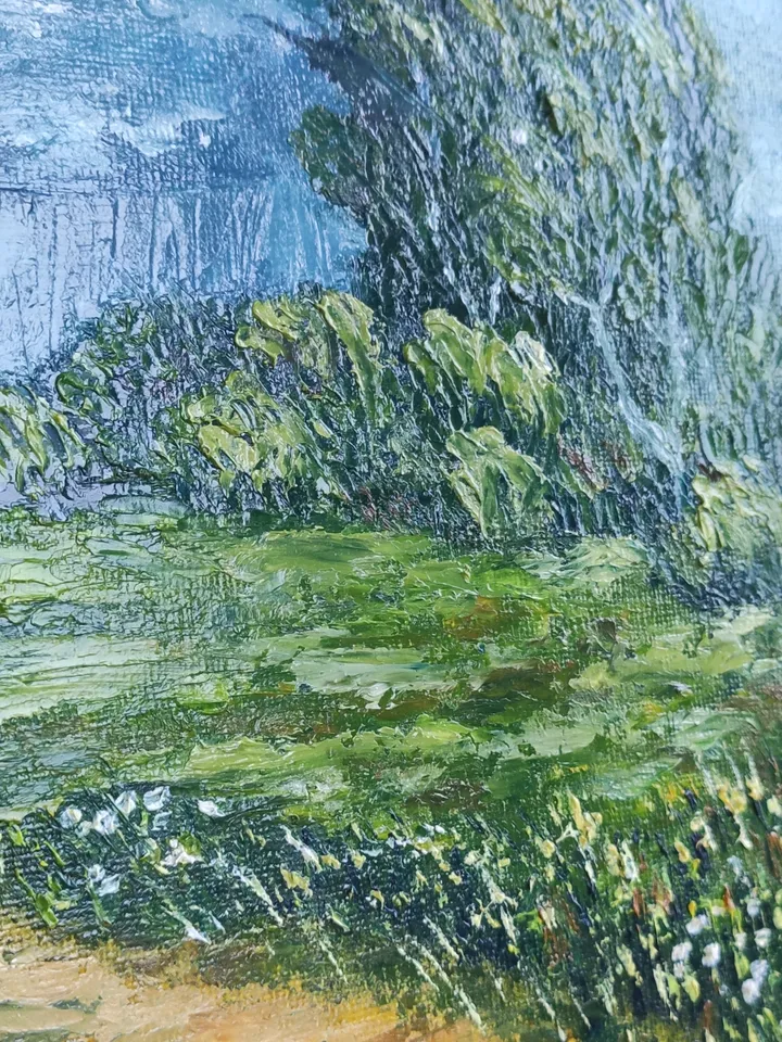 Before a thunderstorm landscape oil palette knife