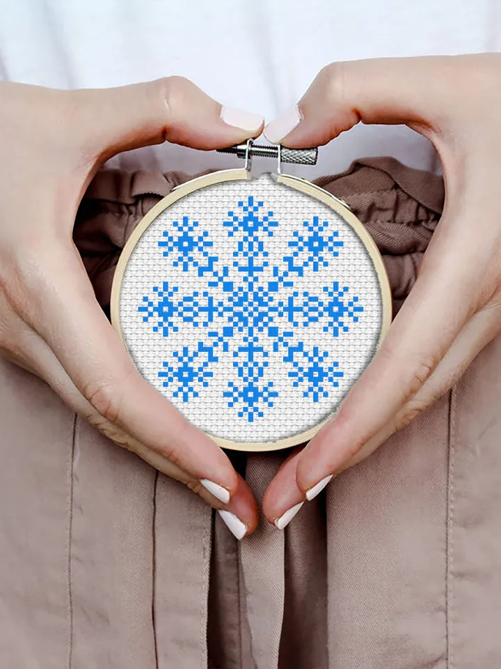 Snowflake cross stitch pattern download PDF Christmas snowflake ornament digital Christmas cross stitch chart Small winter embroidery #N2