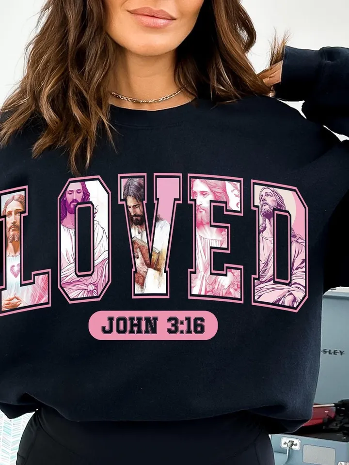 Christian Valentines Loved Png, Loved John 3:16 Png, Retro Valentine Png, Valentines Day Png, Bible Verse Png, Jesus Png, PNG Sublimation