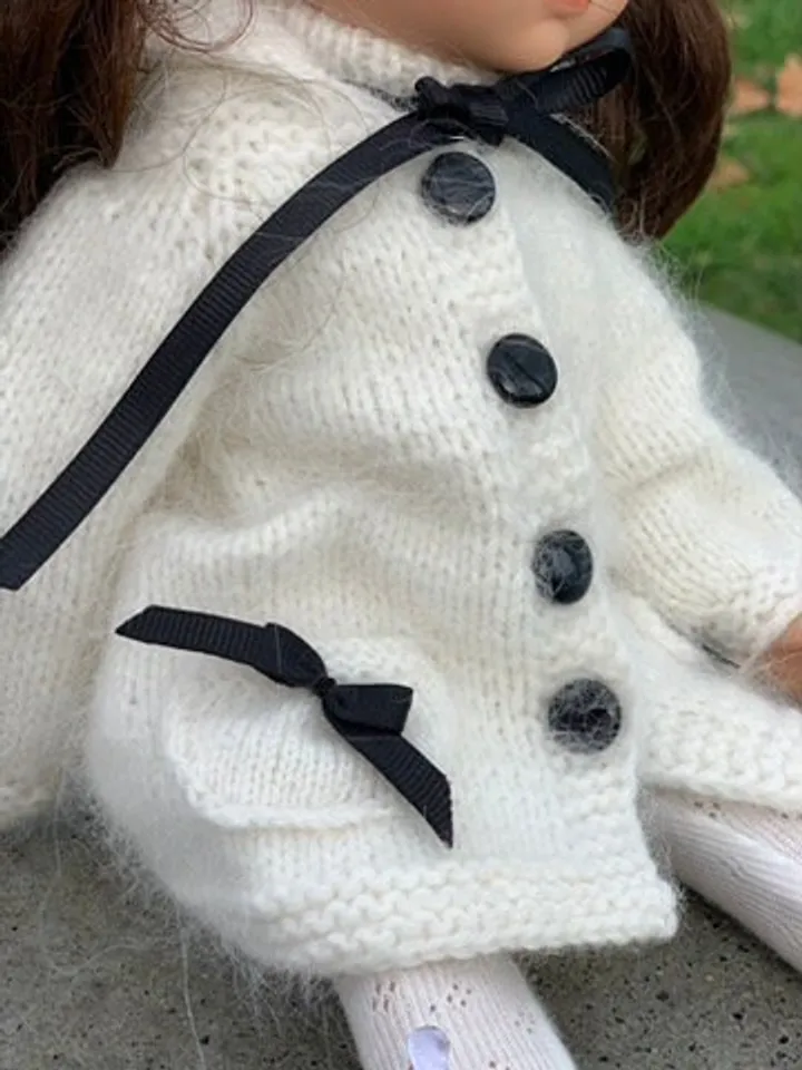 Winter Coat for Paola Reina doll KNIT PATTERN / Coat for Boneka 12-13 inch doll, Ruby Red Siblies, Les Cheries 32 cm PDF eng