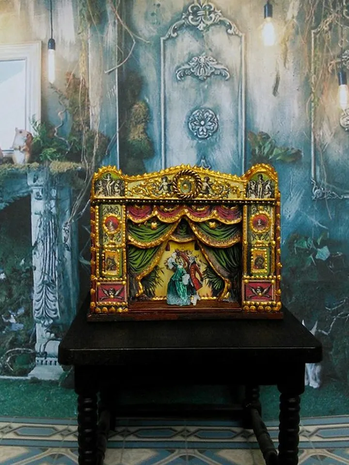 Puppet show. Dollhouse miniature.1:12 scale.