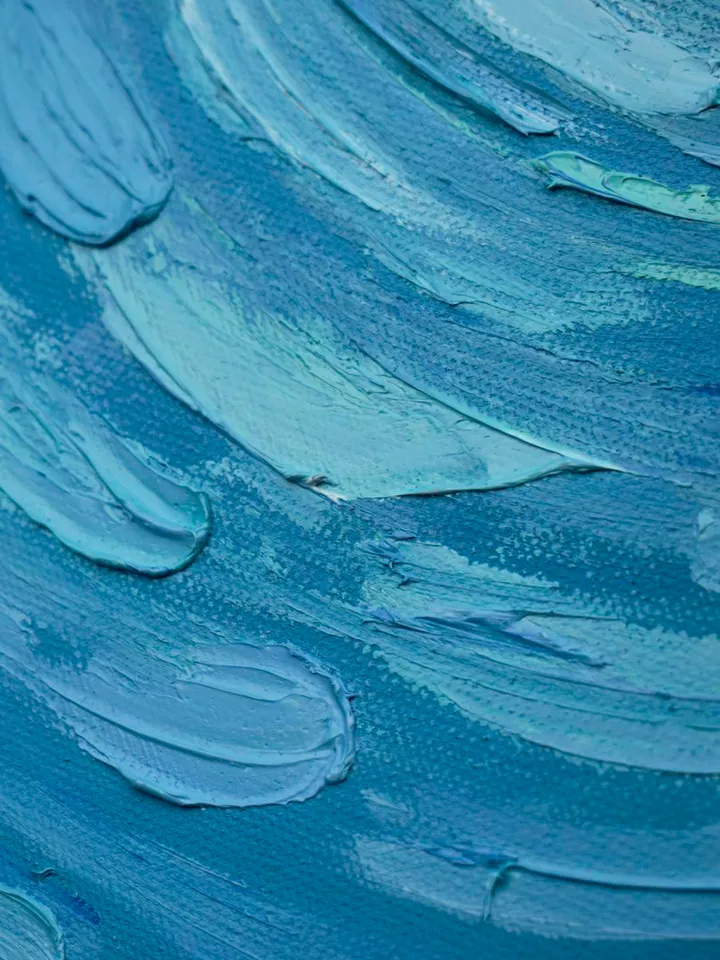 Blue Turquoise Abstract Wall Art Original oil painting Waterscape Art Ocean eye Modern artwork