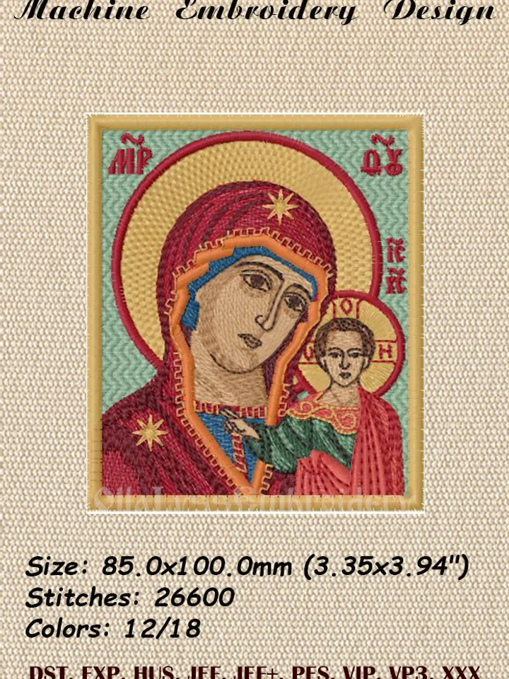 Our Lady of Kazan embroidery design