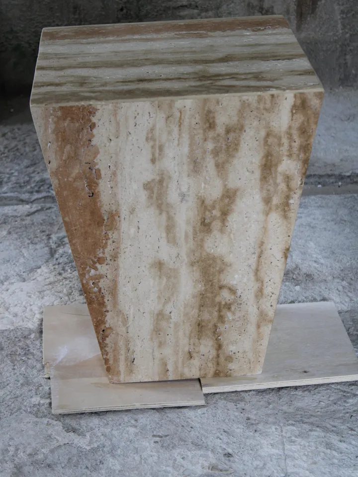 Travertine geometric cube coffee table 2 pieces, end table, side table