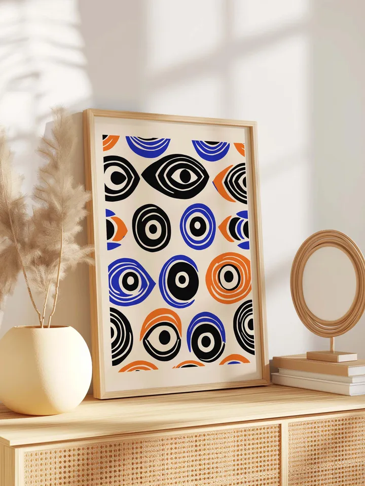Minimalist Eye Wall Art, Abstract Eye Poster, Colorful Modern Printable, Graphic Digital Art, crayz eyes poster, Instant digital Download